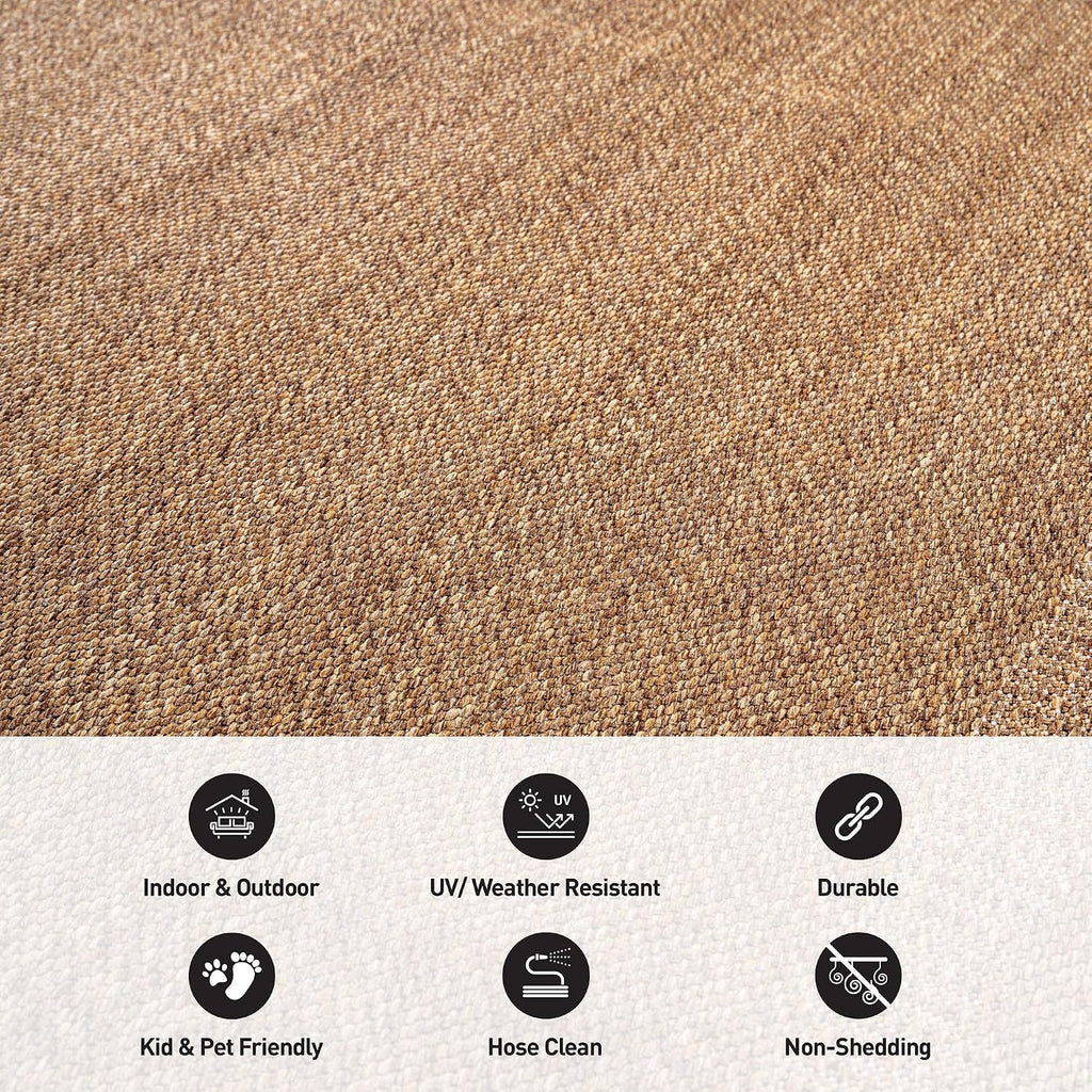 Modern Stripe Indoor Outdoor Runner Rug Sand/Natural 2'3" X 6'