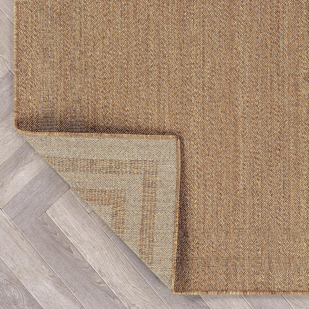 Modern Stripe Border Indoor Outdoor Rug Natural/Jute 4' X 6'