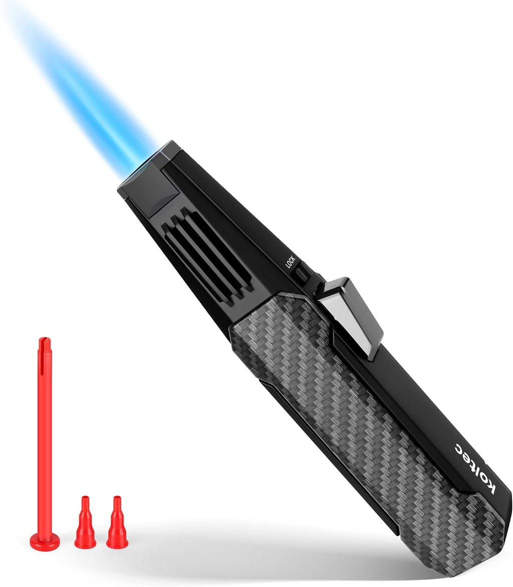 Butane Torch Lighter, Refillable Windproof Jet Flame, BBQ, Camp & Cooking
