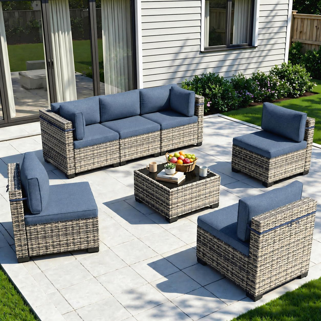 Outdoor PE Wicker Rattan Modular Patio Sectional Sofa Set