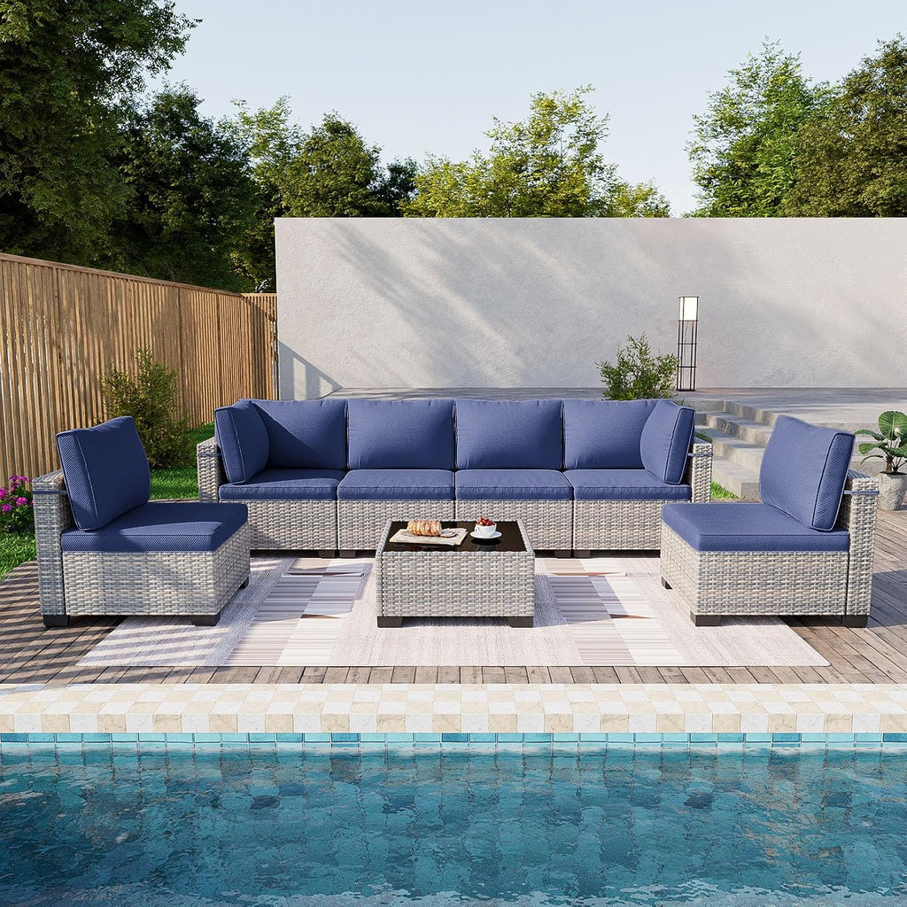 Outdoor PE Wicker Rattan Modular Patio Sectional Sofa Set
