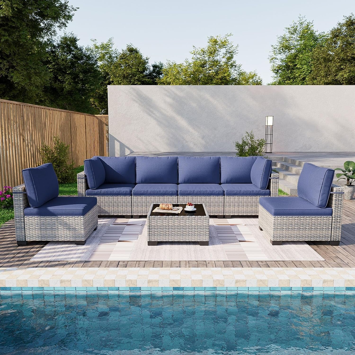 Outdoor PE Wicker Rattan Modular Patio Sectional Sofa Set