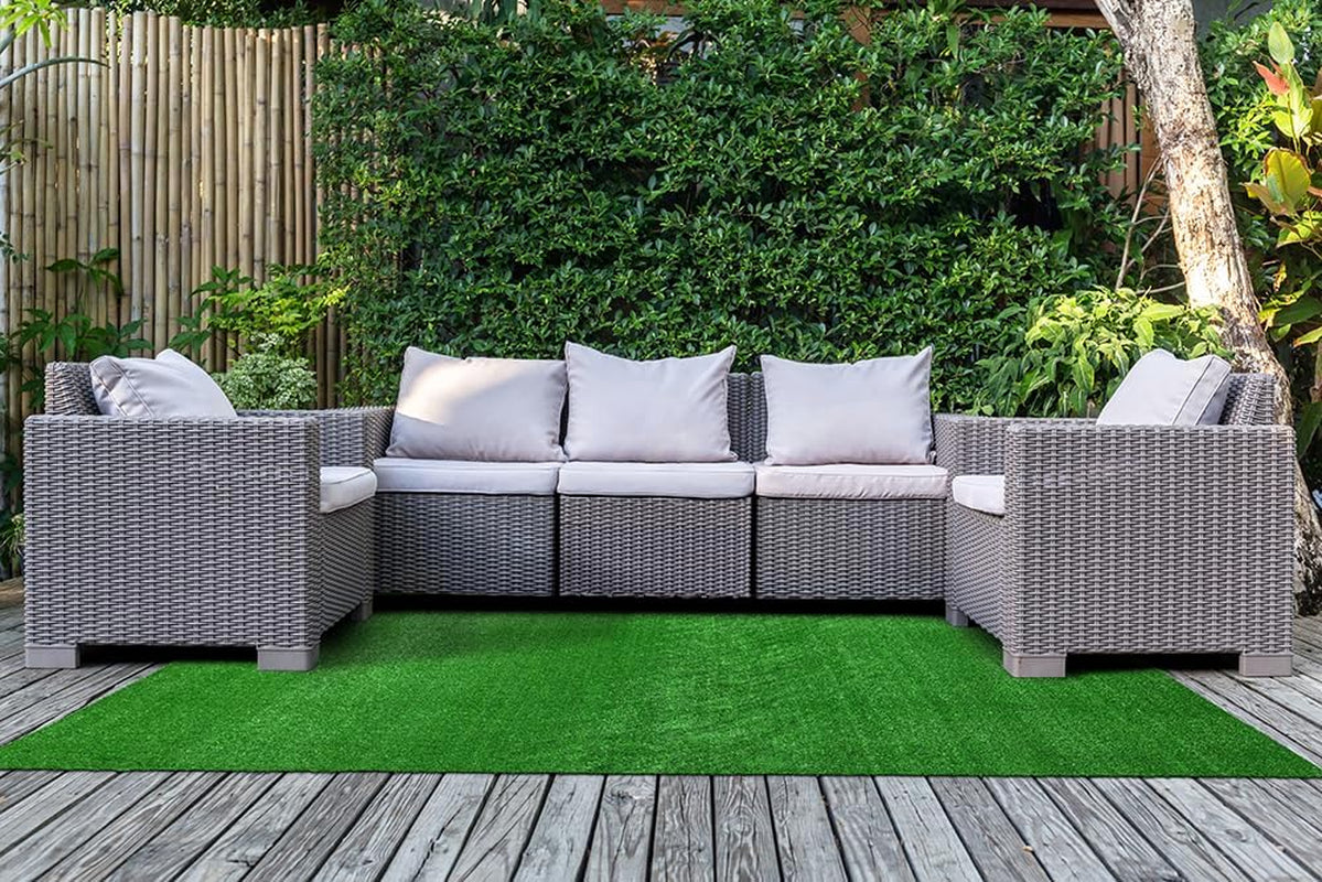 , Green 4' X 6' Artificial Grass Indoor/Outdoor Area Rug, Rectangle (GG000A048072K8)