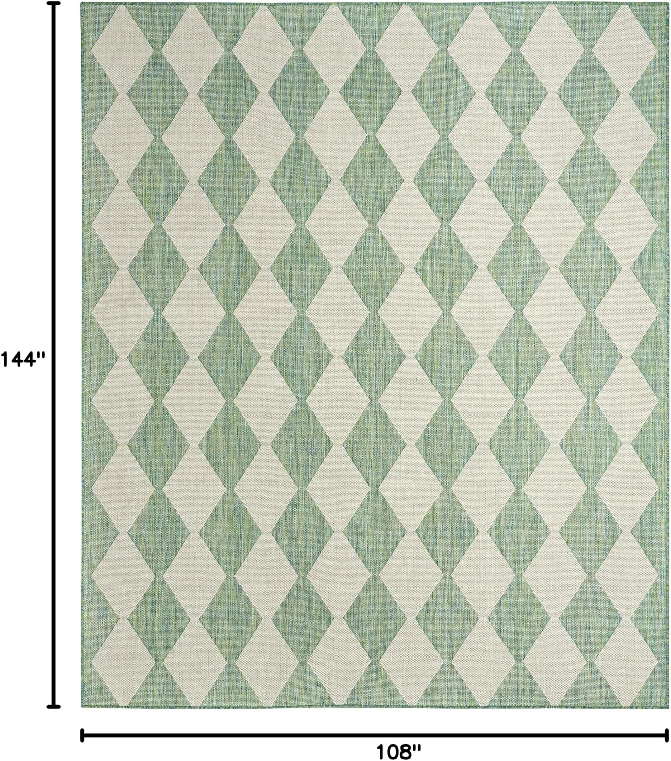 Home Positano Blue Green 9' X 12' Area Rug - Easy Clean, Non Shedding, Bed Room, Living Room, Dining Room, Kitchen (9' X 12')