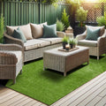 Artificial Grass Outdoor Rug for All-Weather Use, Realistic Faux Turf with Drainage Holes, 6'6" X 10'