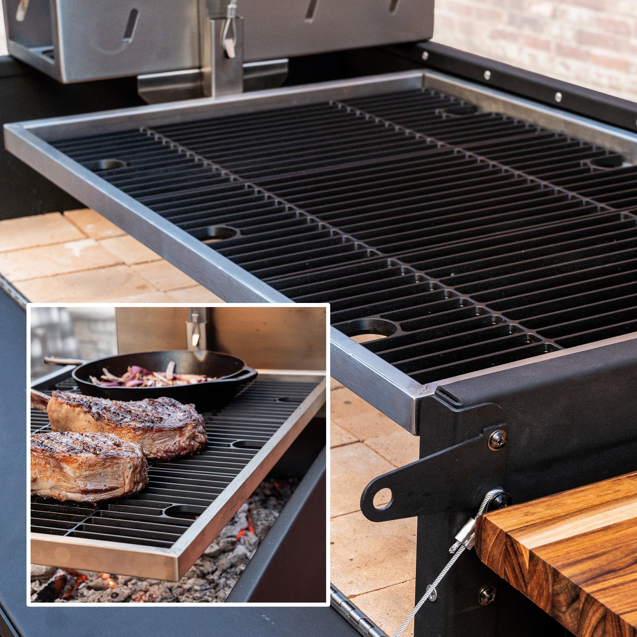 Argentine/Santa Maria BBQ Grill w/ Wood Fire & Charcoal
