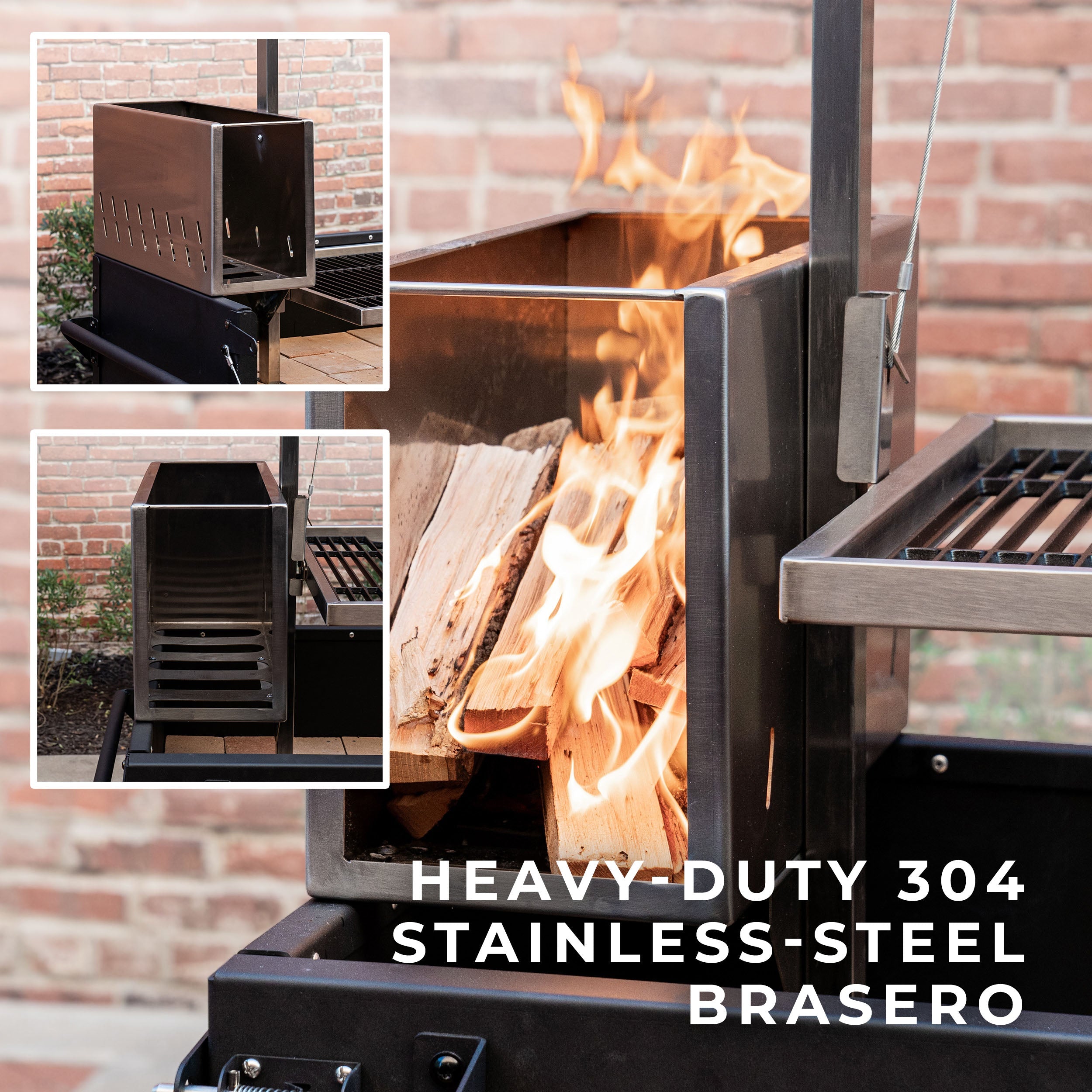 Argentine/Santa Maria BBQ Grill w/ Wood Fire & Charcoal