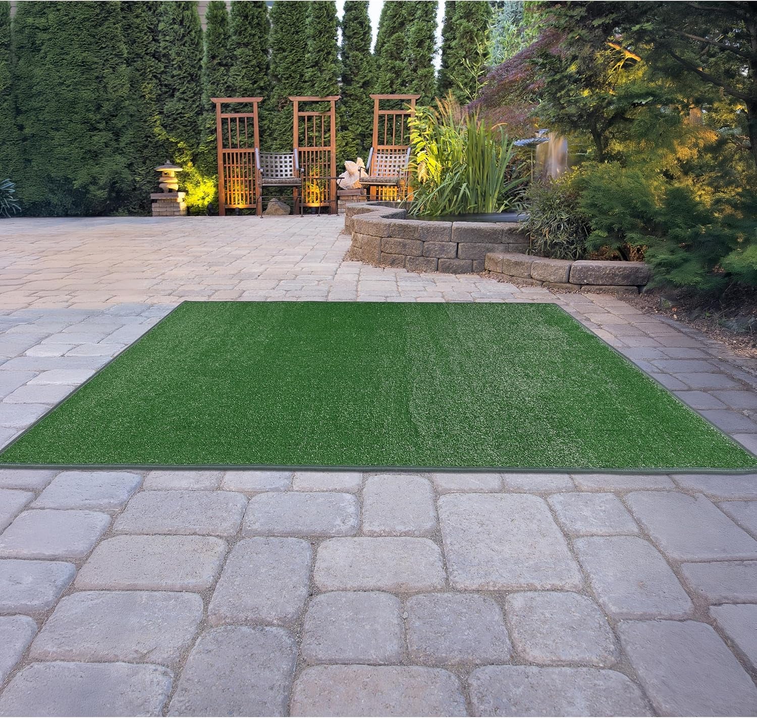 , Green 4' X 6' Artificial Grass Indoor/Outdoor Area Rug, Rectangle (GG000A048072K8)