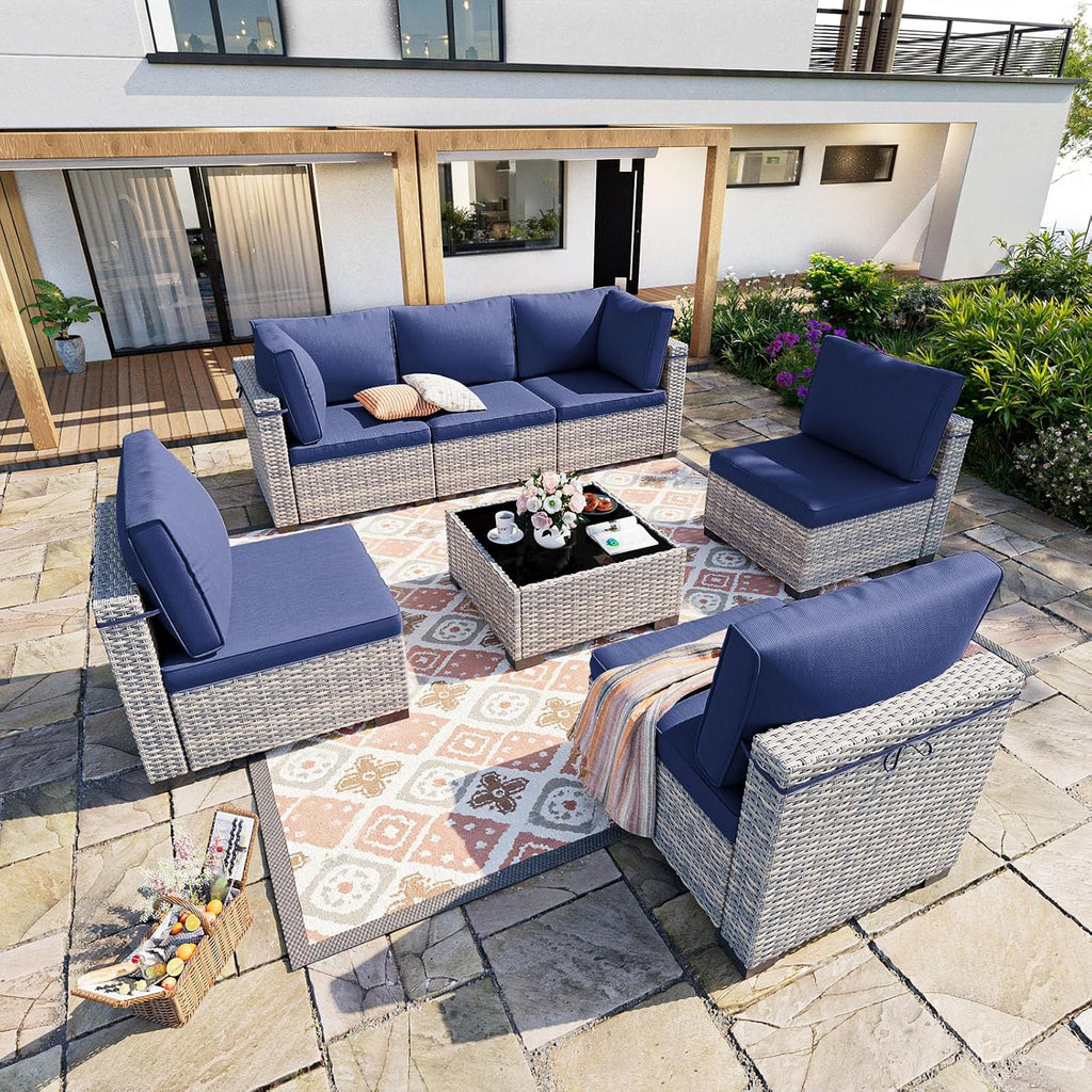 Outdoor PE Wicker Rattan Modular Patio Sectional Sofa Set
