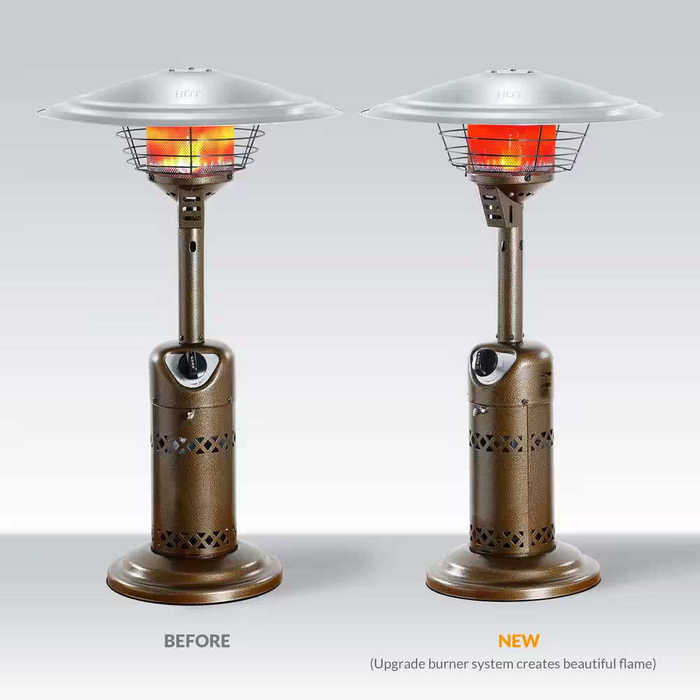 Portable Patio Heater, Outdoor Propane Table Top Heater, Bronze