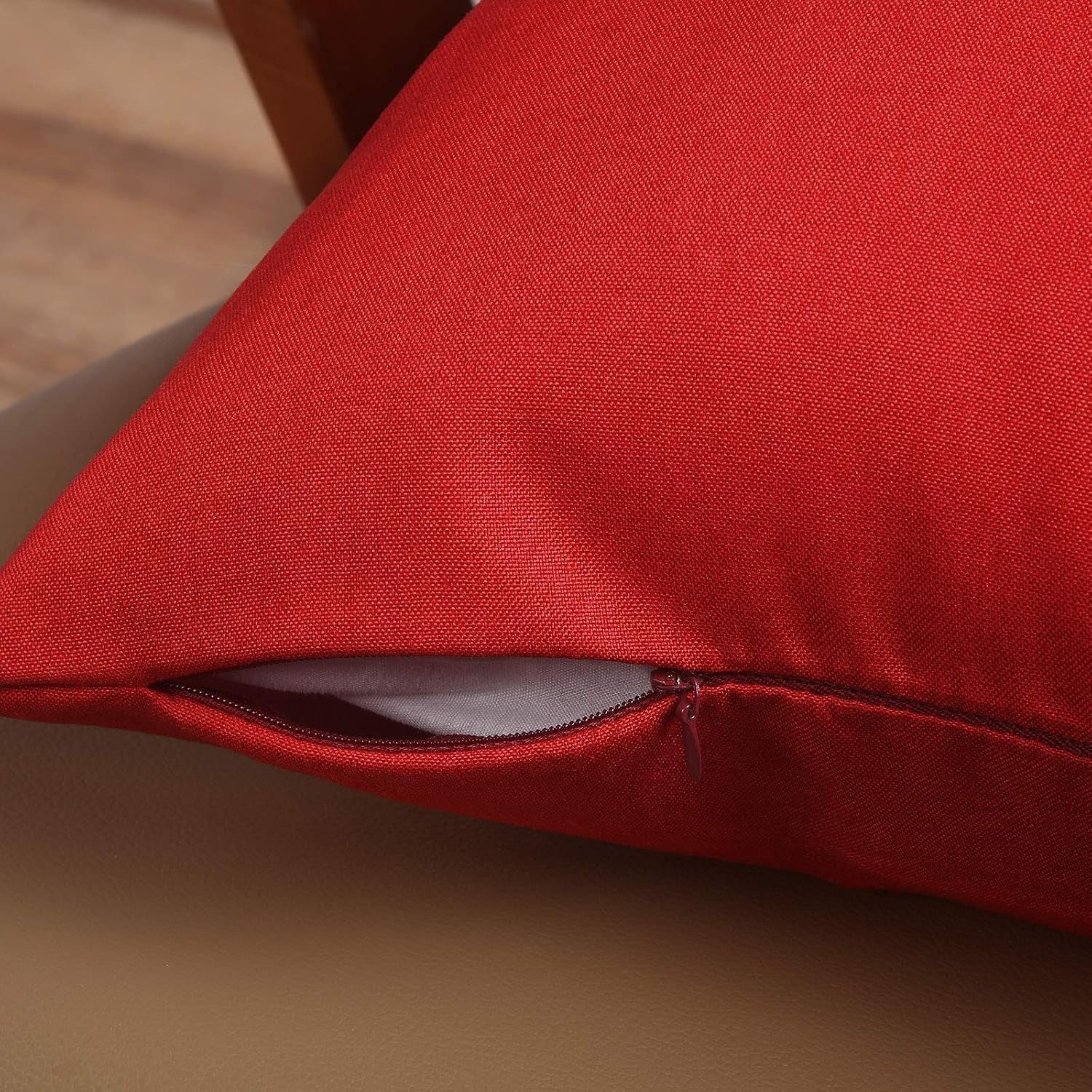 2 Pack Waterproof Outdoor Throw Pillow Cover, 18X18Inch, Red