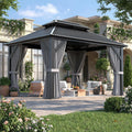 10'X12' Outdoor Aluminum Gazebo Dark Gray