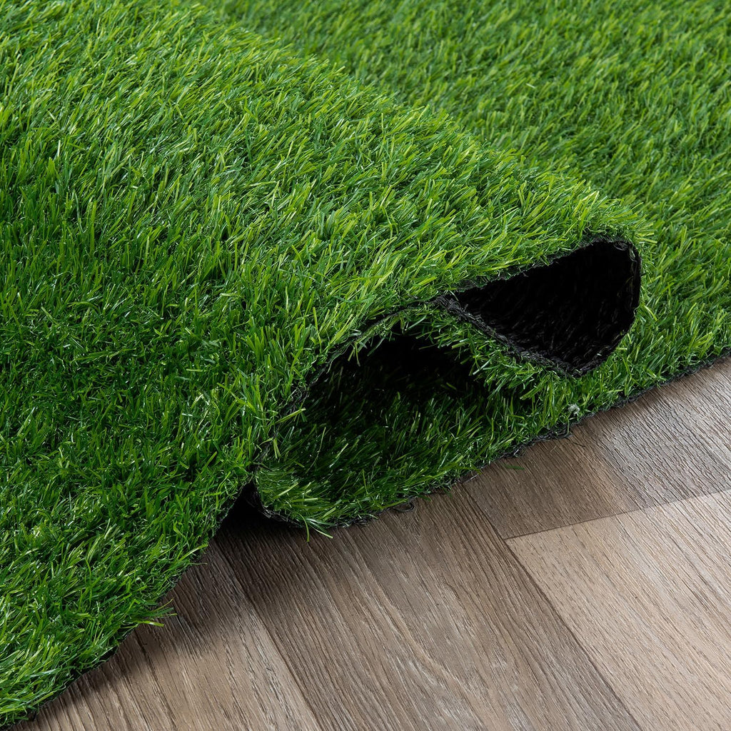 Solid Grass Turf Indoor Outdoor Rug Green 2'7" X 6'