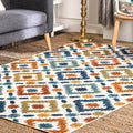 Indoor/Outdoor Transitional Labyrinth Accent Rug, 2X3, Blue