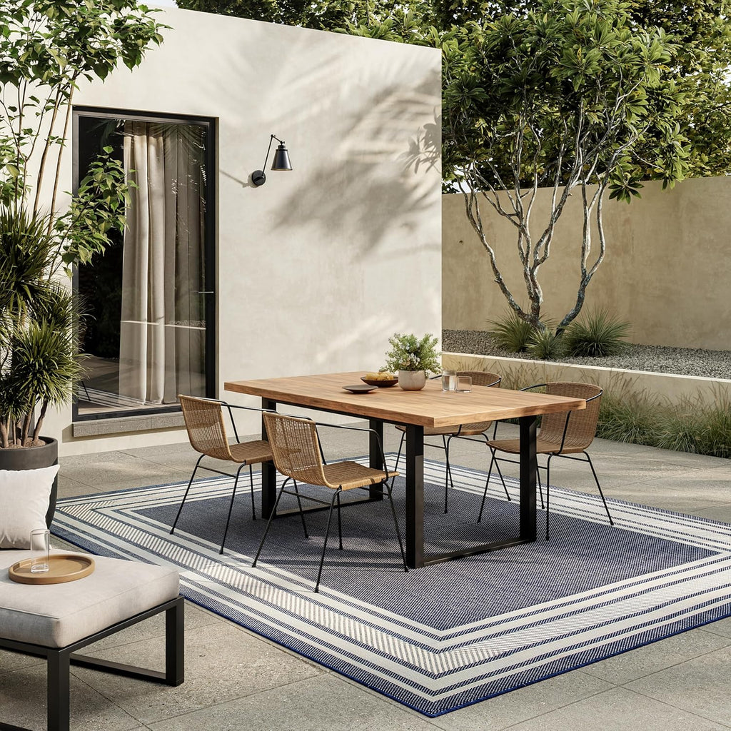 Home Horizon Indoor/Outdoor Navy 9' X 12' Area Rug - Easy Clean, Non Shedding, Bed Room, Living Room, Dining Room, Kitchen (9' X 12')