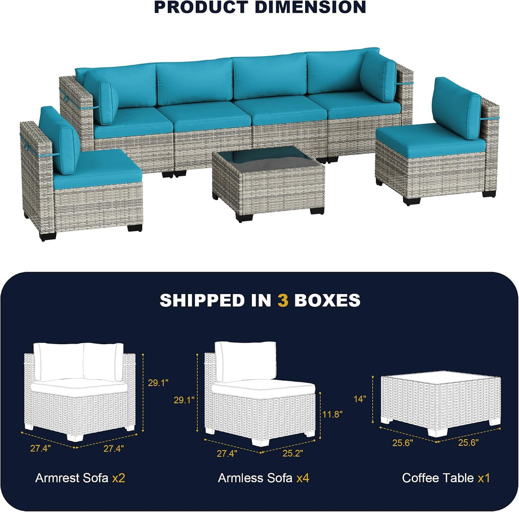 Outdoor Patio Furniture Set PE Wicker Rattan Outdoor Sectional Sofa