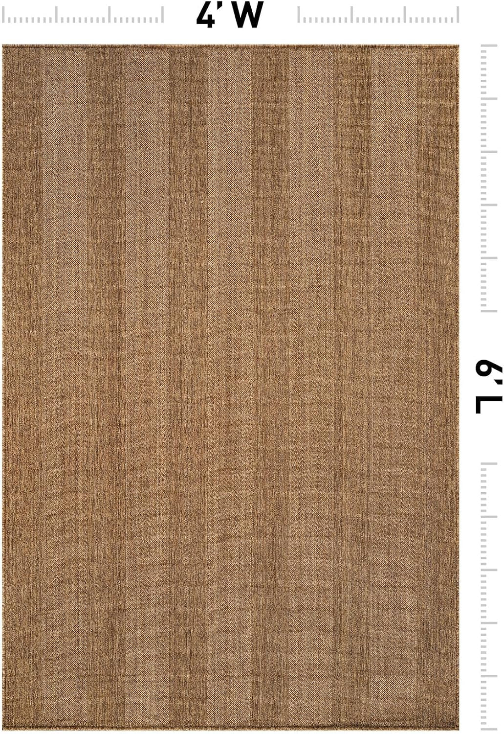 Modern Striped Indoor Outdoor Rug Natural/Jute 4' X 6'