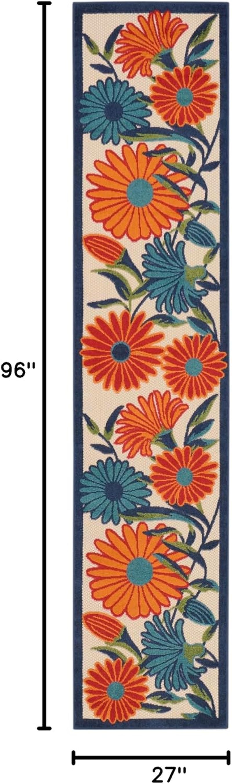 Home Aloha Multicolor 2'3" X 8' Area Rug - Easy Clean, Non Shedding, Bed Room, Living Room, Dining Room, Kitchen (8' Runner)