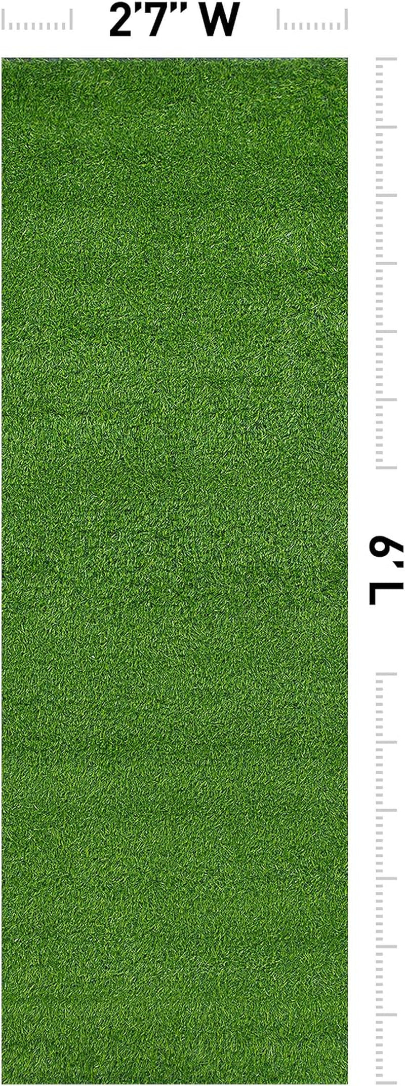 Solid Grass Turf Indoor Outdoor Rug Green 2'7" X 6'