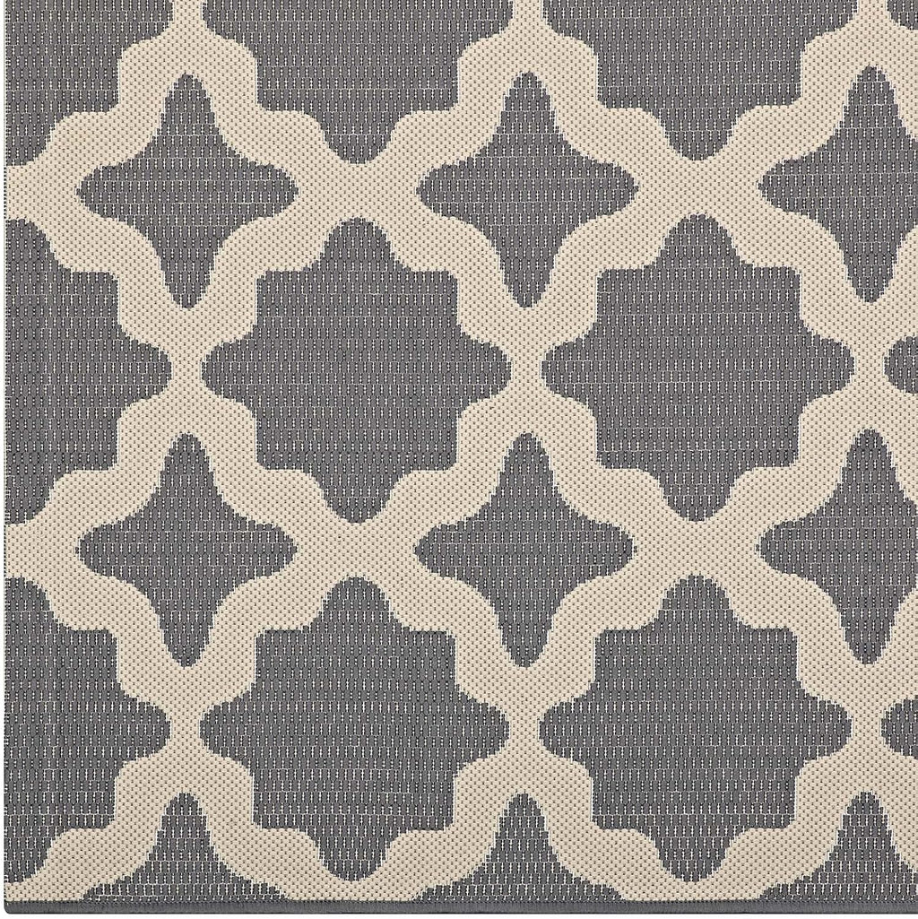 Cerelia Moroccan Trellis 9X12 Indoor and Outdoor Area Rug in Gray and Beige