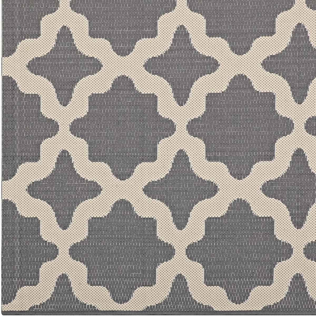 Cerelia Moroccan Trellis 9X12 Indoor and Outdoor Area Rug in Gray and Beige