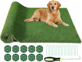 Artificial Grass Turf 6.5X10 FT, 1.38" Thick Fake Grass Rug, Three-Tone Synthetic Turf with Drainage, Outdoor Grass Mat for Backyard, Patio, Dogs & Golf Practice
