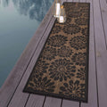 Transitional Indoor Outdoor Runner Rug Dark Gray/Natural 2'3" X 6'