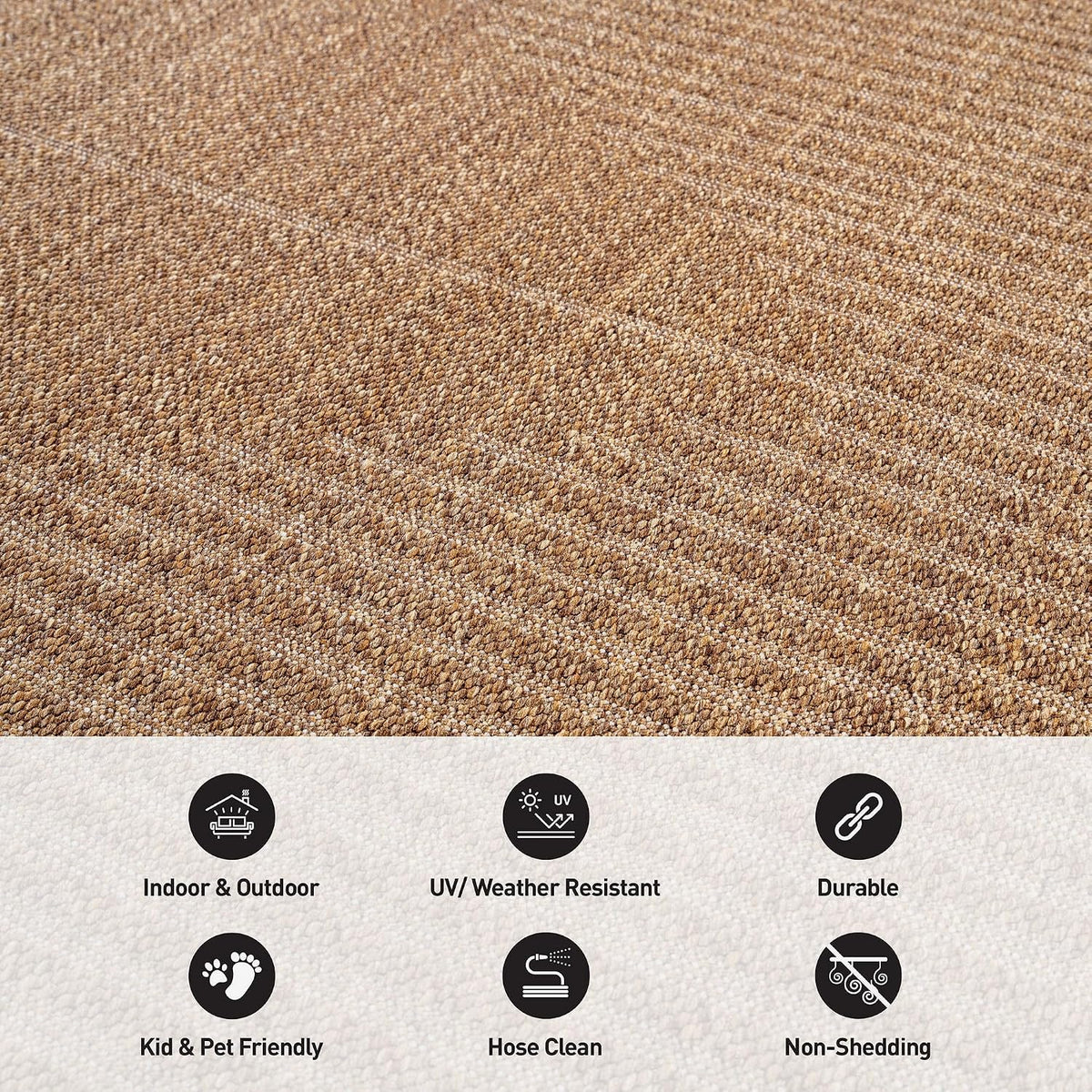 Modern Geometric Indoor Outdoor Rug Sand/Natural 7'10" X 10'