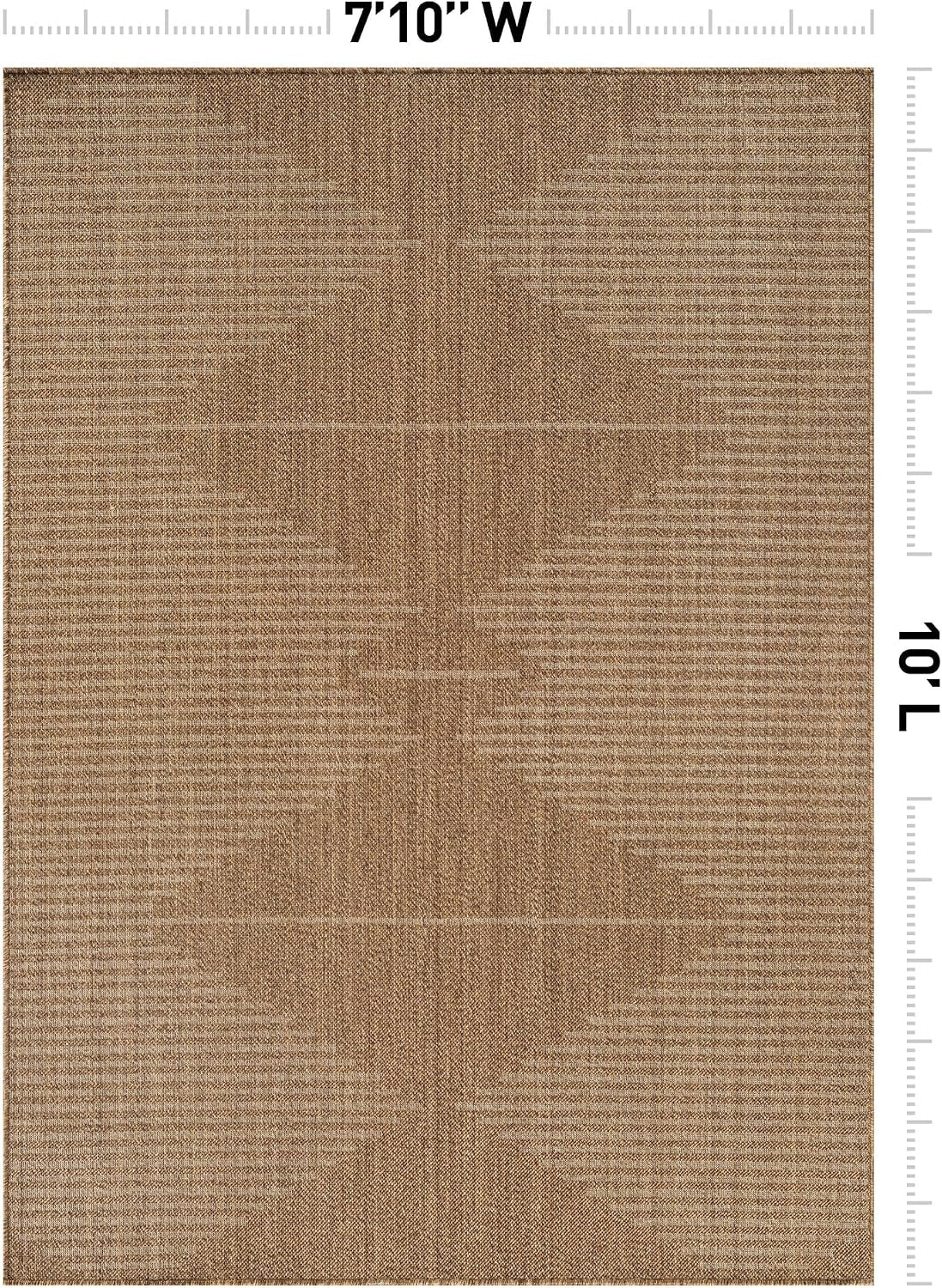 Modern Geometric Indoor Outdoor Rug Sand/Natural 7'10" X 10'