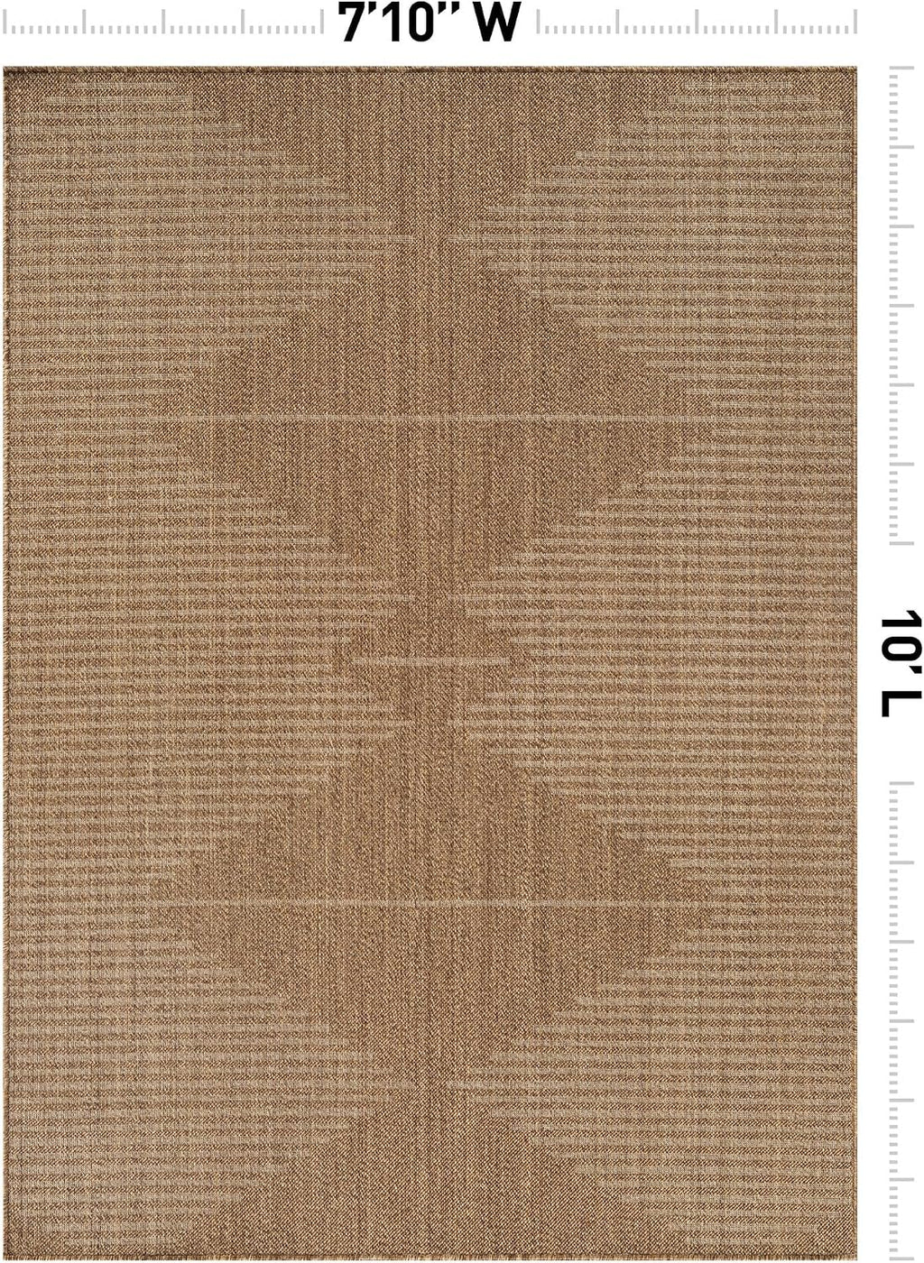 Modern Geometric Indoor Outdoor Rug Sand/Natural 7'10" X 10'