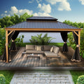 Gazebo 12-Ft X 16-Ft Hardtop Roof Aluminum Gazebo (Screen Included)