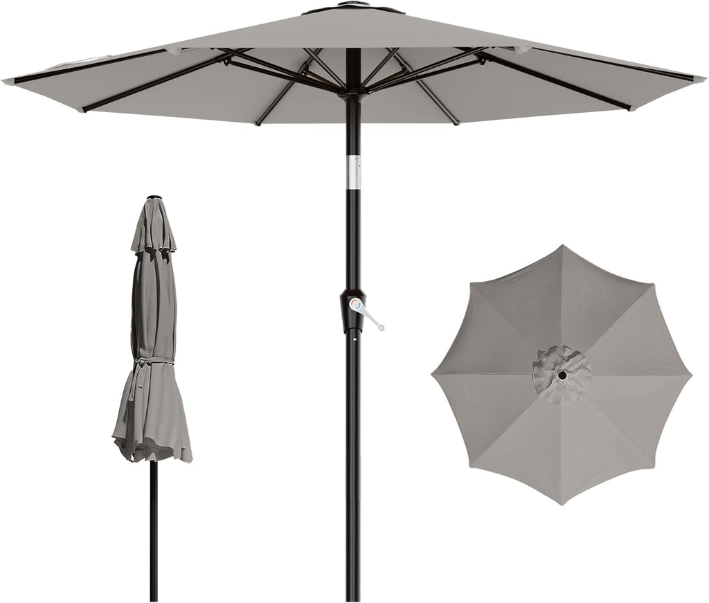 9FT Patio Umbrella Outdoor Table Umbrella Tilt Crank UV Resistant Pool Shade