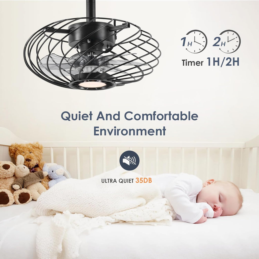 15" Black Outdoor Ceiling Fan with Remote Dimmable Light