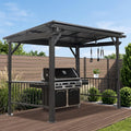 Domi 6.5X12Ft Hardtop Grill Gazebo, Outdoor BBQ Gazebo with 2 Side Shelves