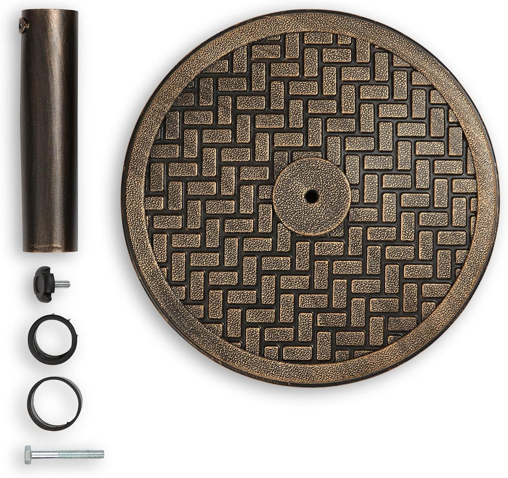 Backyard Expressions 26.5 Lb Umbrella Stand, Patio Umbrella Base, 15 in Diameter