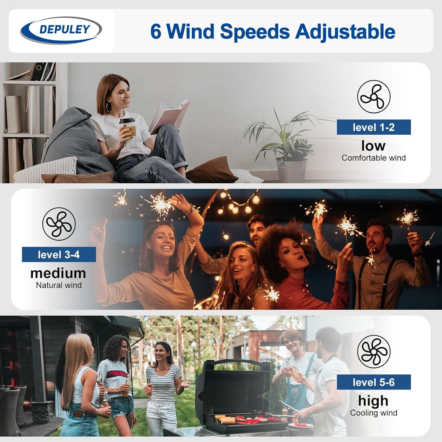 42-Inch Outdoor Ceiling Fans: Walnut Waterproof Gazebo Fans with Lights Remote App Control - 3-Blade Plug-In Outdoor Hanging Fan for Patios Pergola Porch 6 Speed Reversible