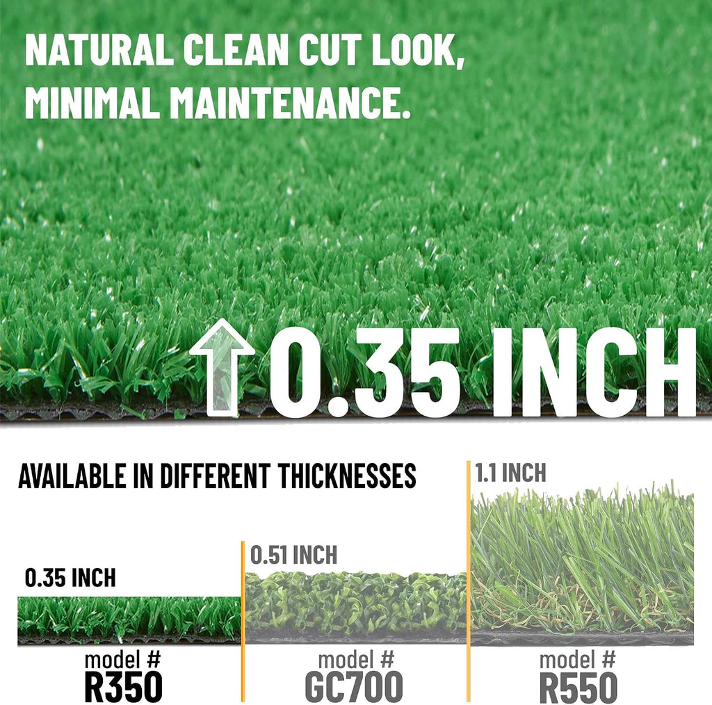 Artificial Grass Outdoor Rug for All-Weather Use, UV Fade Resistant Faux Turf with Drainage Holes, 7'10" X 9'10"