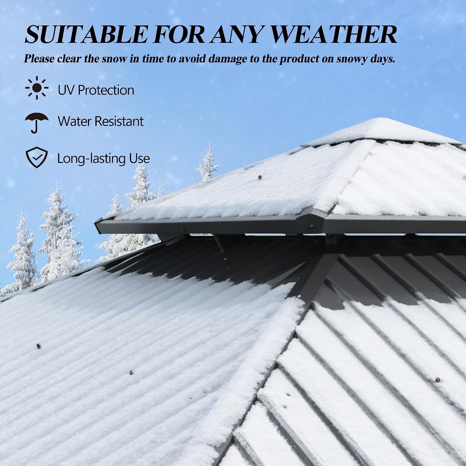 10'X10' Outdoor Hardtop Gazebo with Double Roof