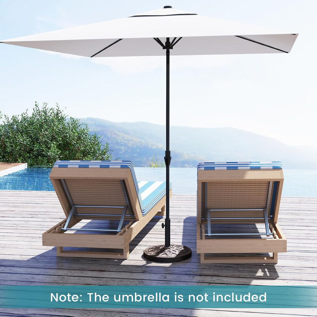 30 Lbs Heavy Duty Umbrella Base, round Parasol Holder with Adjustable Knob for Φ1.5-Φ1.9 Pole, Resin Umbrella Stand with Decorative Pattern, Easy Setup