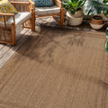 Modern Stripe Border Indoor Outdoor Rug Natural/Jute 4' X 6'