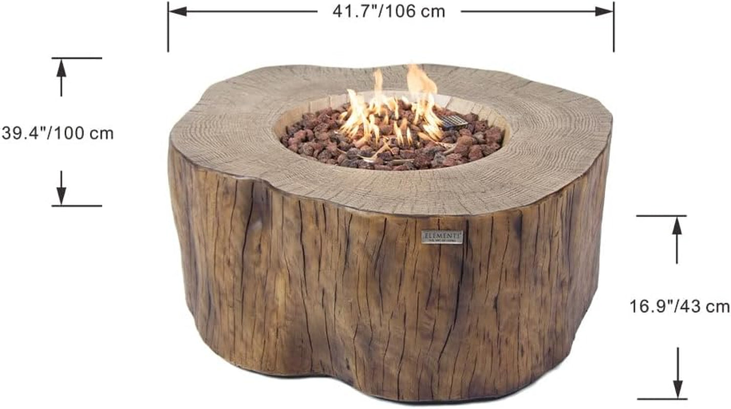 Manchester Outdoor Firepit Table 42 Inches Rectangular Fire Pit Concrete Patio Heater Electronic Ignition Backyard Fireplace Cover Lava Rock Included Liquid Propane