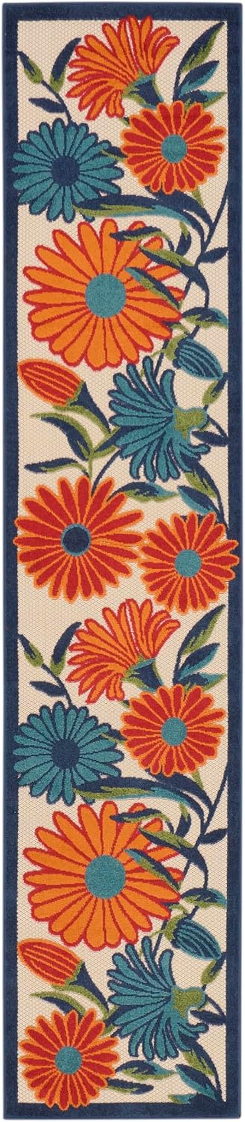 Home Aloha Multicolor 2'3" X 8' Area Rug - Easy Clean, Non Shedding, Bed Room, Living Room, Dining Room, Kitchen (8' Runner)
