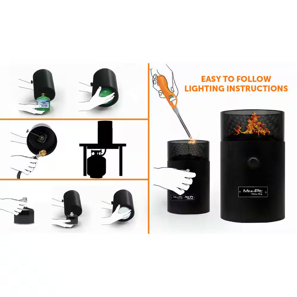 Smokeless Outdoor Mini Tabletop Fire Bowl Pit Dual Fuel Propane and Butane
