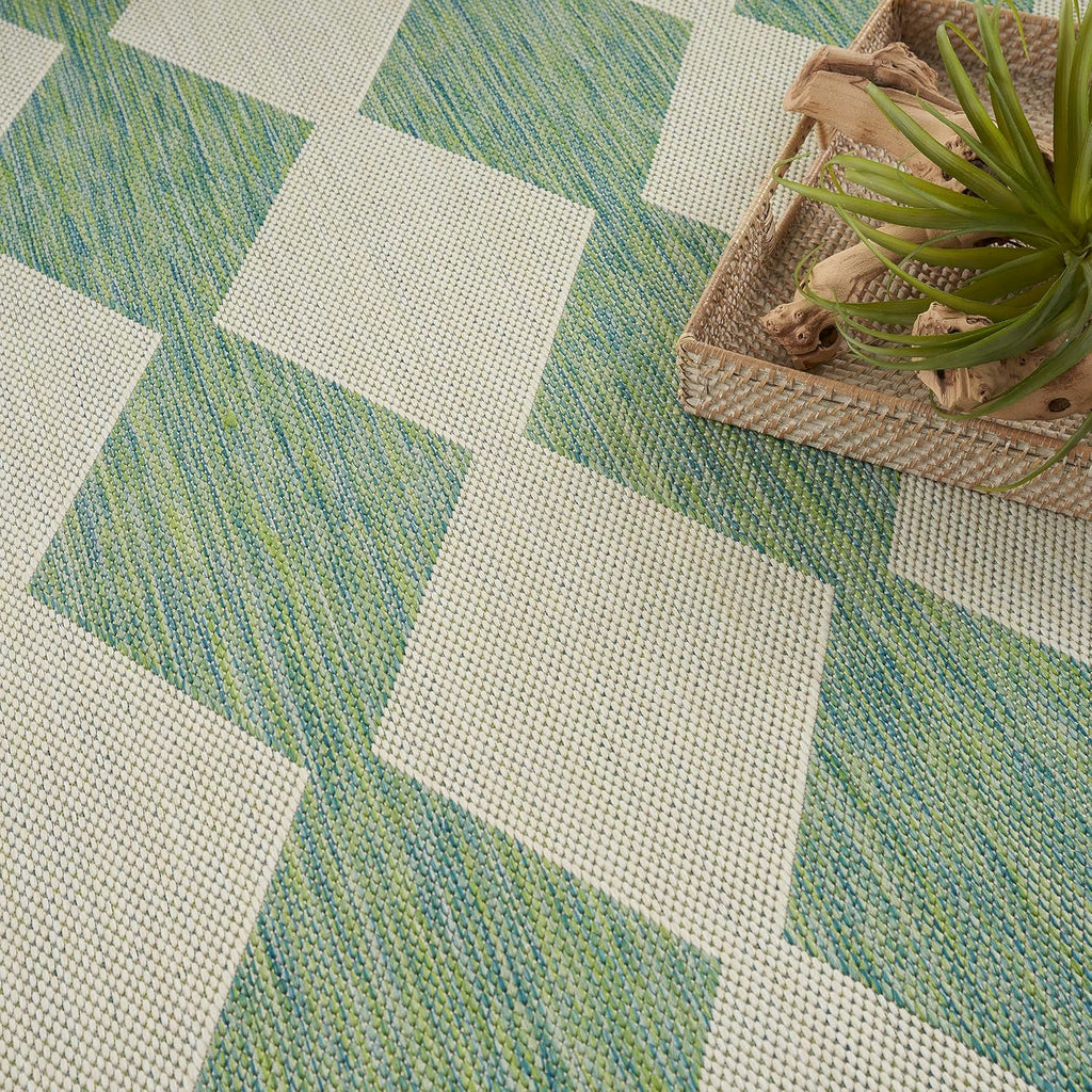Home Positano Blue Green 9' X 12' Area Rug - Easy Clean, Non Shedding, Bed Room, Living Room, Dining Room, Kitchen (9' X 12')