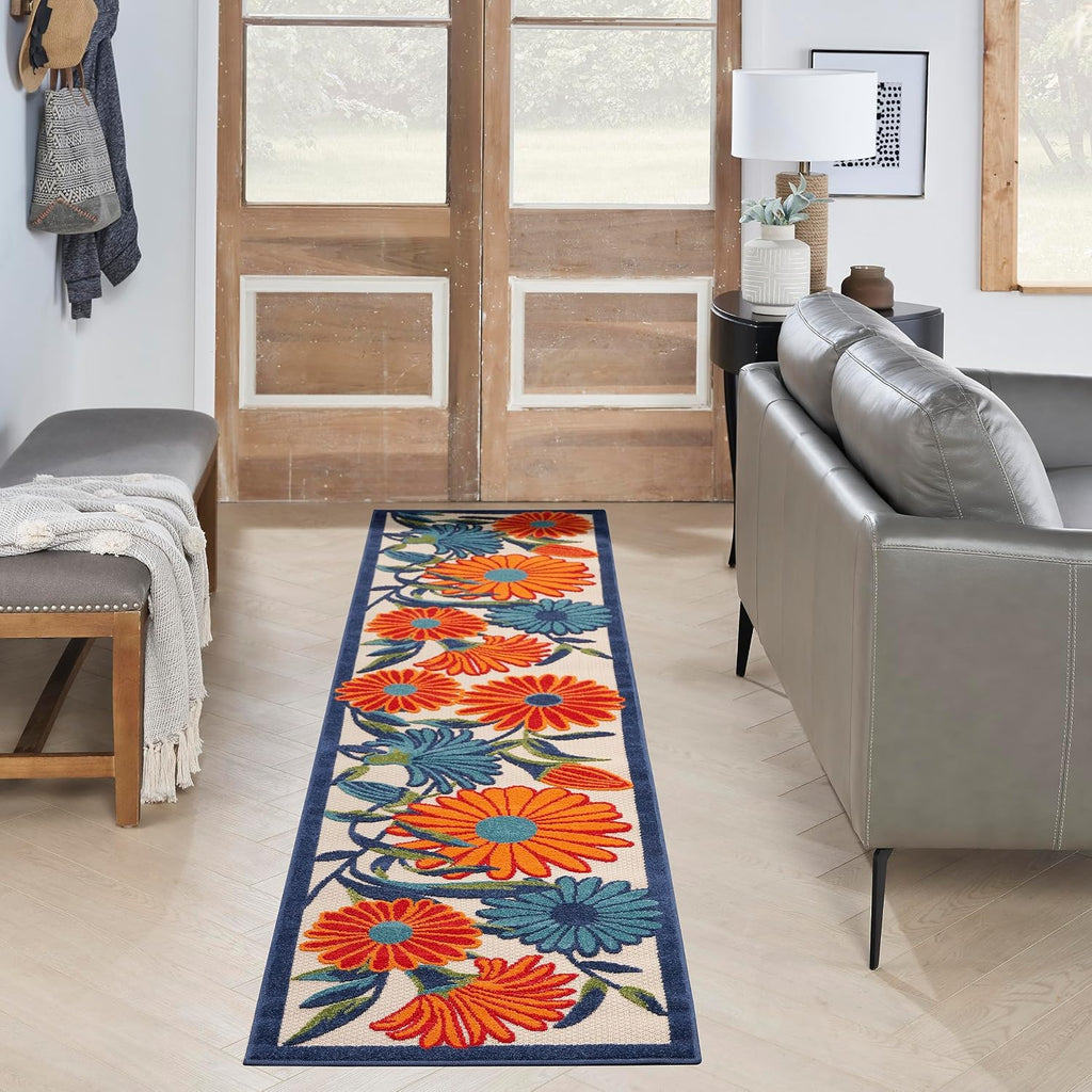 Home Aloha Multicolor 2'3" X 8' Area Rug - Easy Clean, Non Shedding, Bed Room, Living Room, Dining Room, Kitchen (8' Runner)