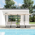 15 Ft Large Patio Umbrella with Base Included, Outdoor Double-Sided Rectangle Umbrella with Crank Handle, Outdoor Umbrella for Backyard, Pool, Patio,
