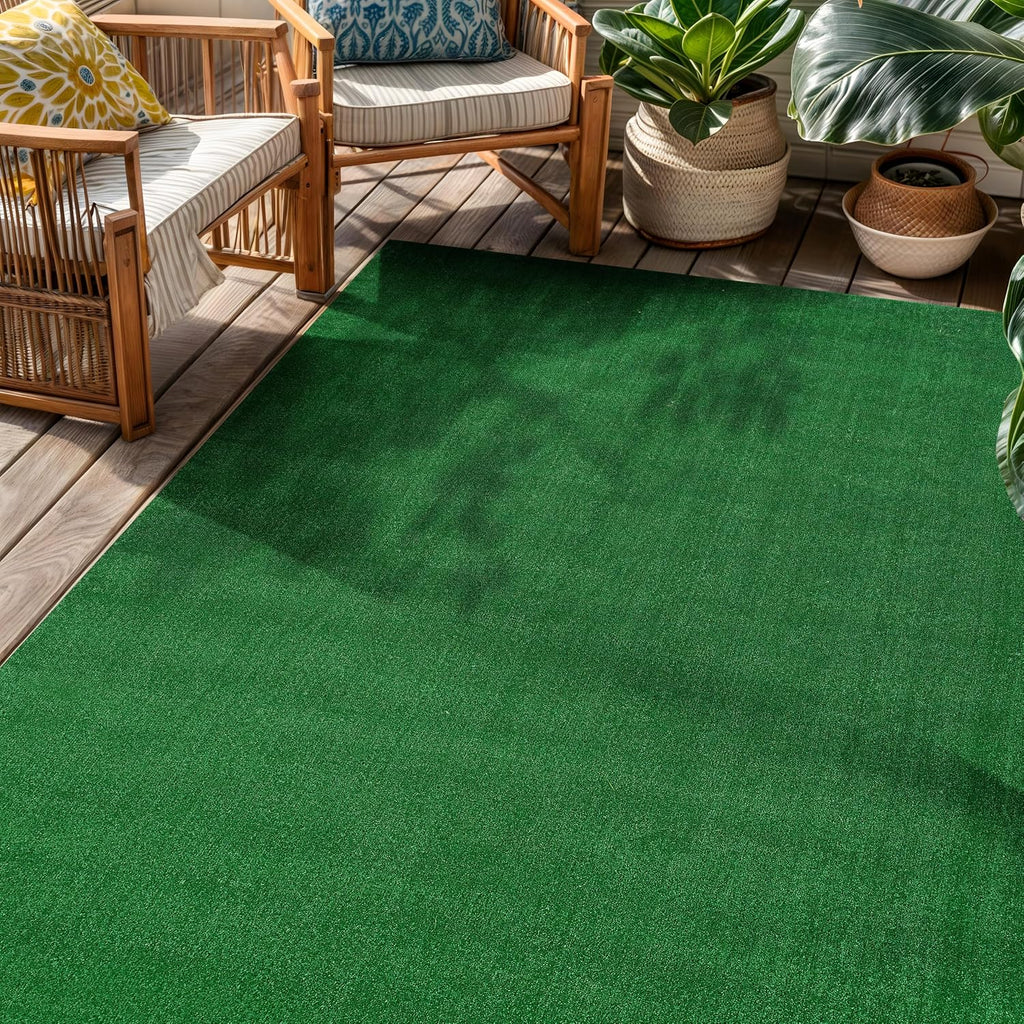 Turf Patio Deck Outdoor Indoor Non-Shedding Area Rug Green 4' X 6'