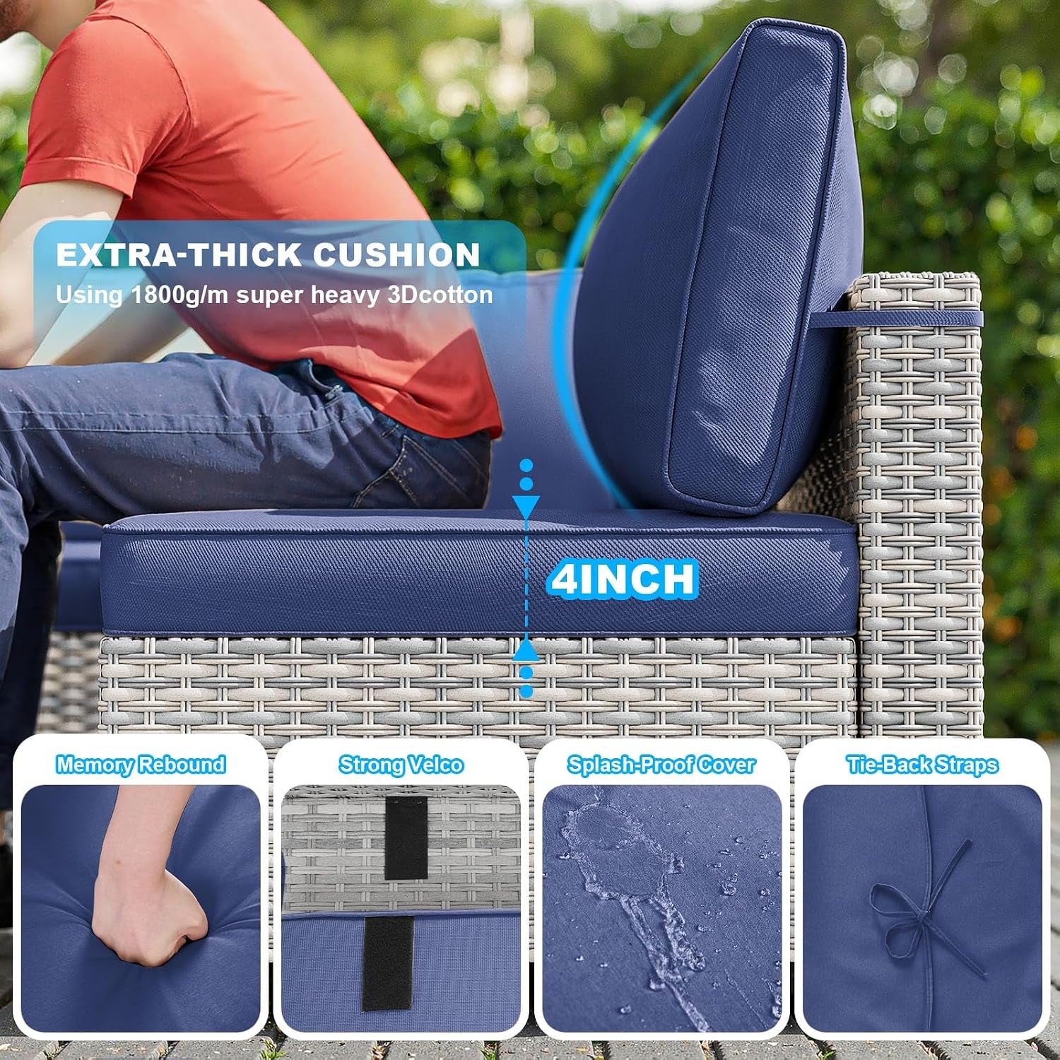 Outdoor PE Wicker Rattan Modular Patio Sectional Sofa Set