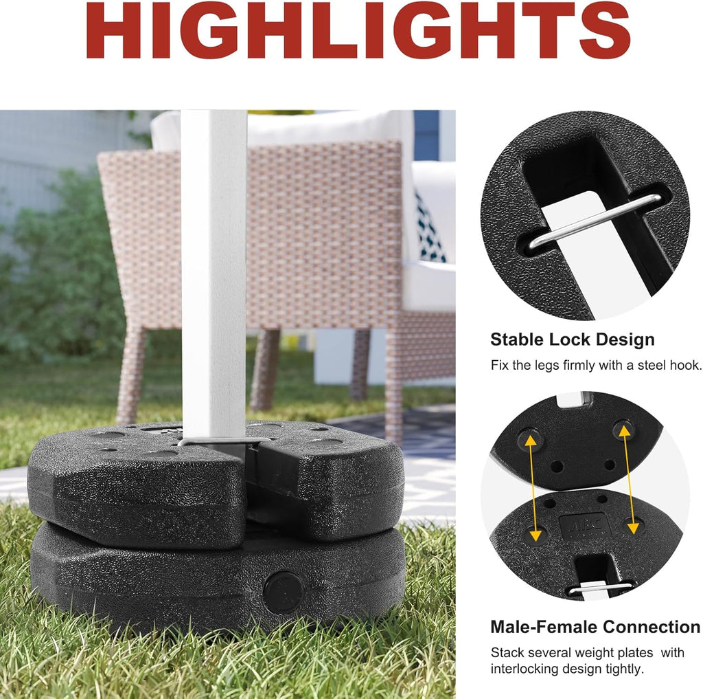 Easy Canopy Weights with Lock Design for Wind Resistance, No Sliding, Stably Secure Tents, Canopies, and Umbrellas at Outdoor Events, 4Pack (30LB)