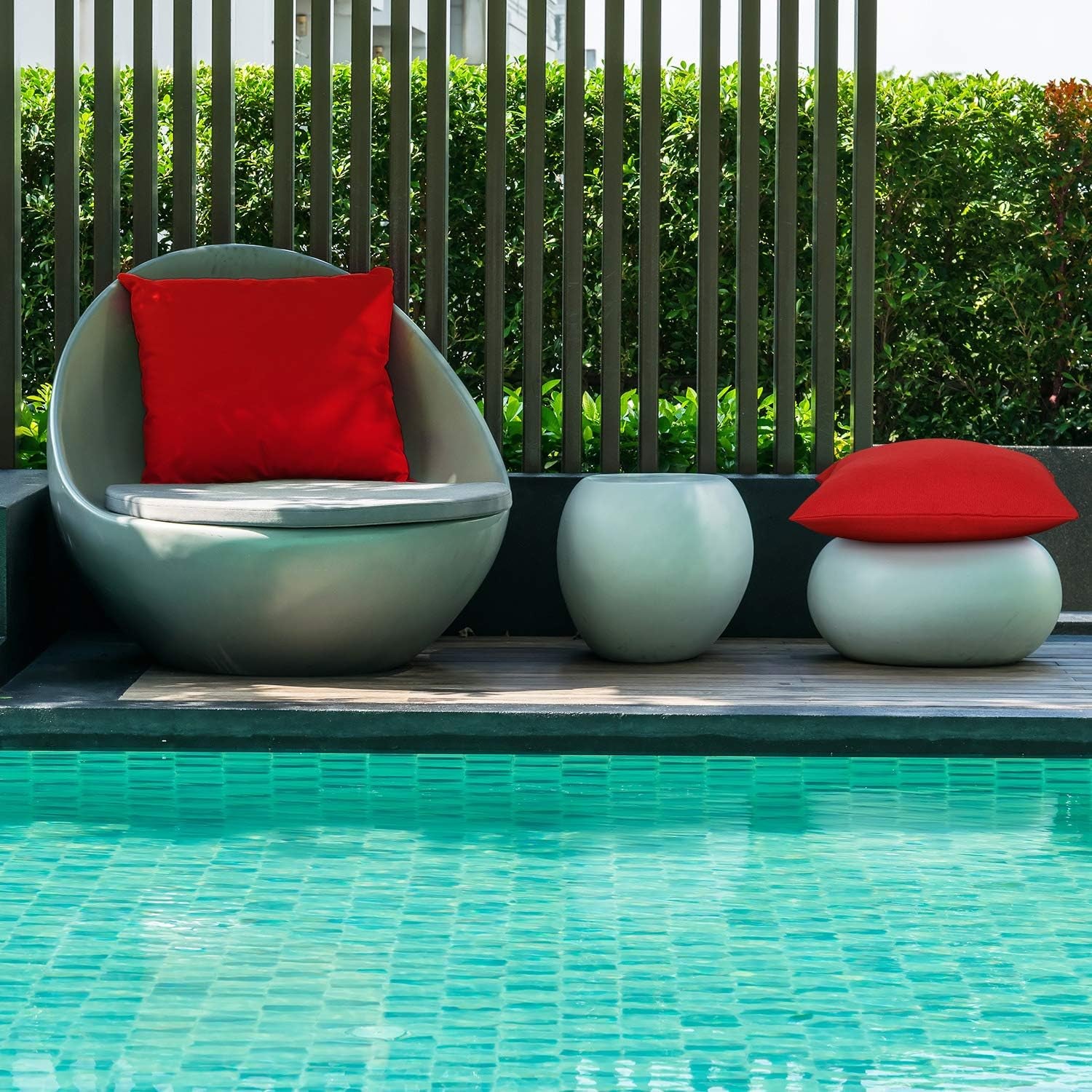 2 Pack Waterproof Outdoor Throw Pillow Cover, 18X18Inch, Red